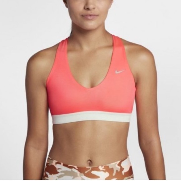 Nike Other - Nike Indy Light bra coral and sand Camo Strappy racerback sports bra nwt